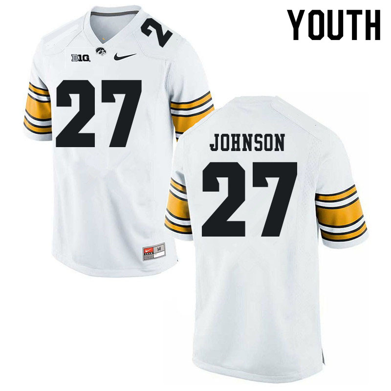 Youth #27 Jack Johnson Iowa Hawkeyes College Football Jerseys Sale-White - Click Image to Close